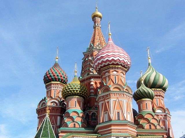Bunte T&uuml;rme einer russischen Basilika