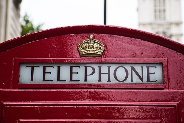 rote englische Telephonzelle 