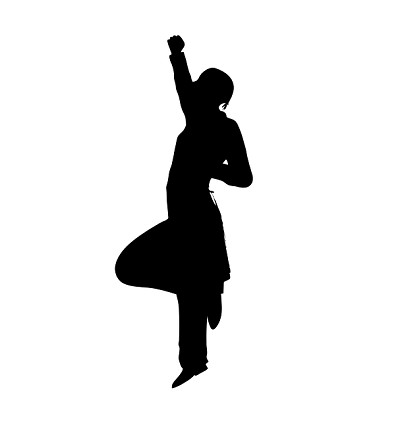 menschliche Silhouette mit starker K&ouml;rperhaltung