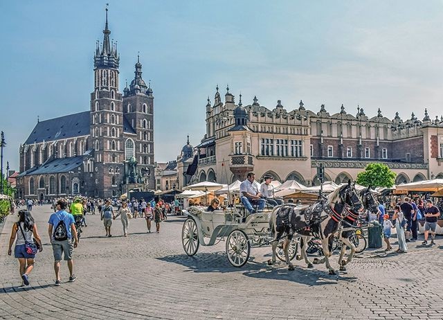 Krakau Marktplatz Pferdekutsche