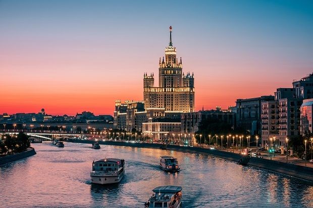 Sonnenuntergang in Moskau