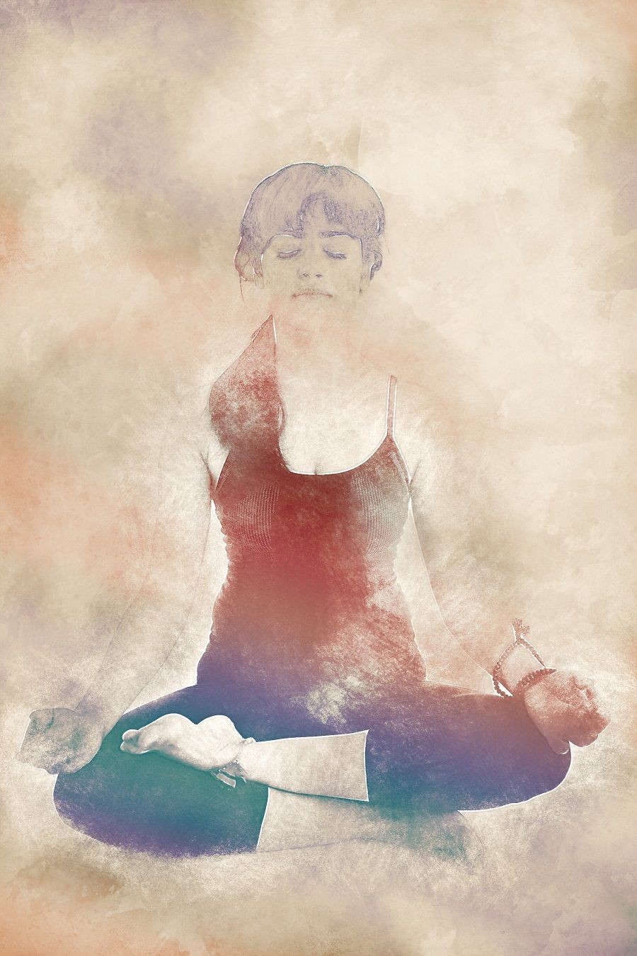 Frau in Meditationssitz