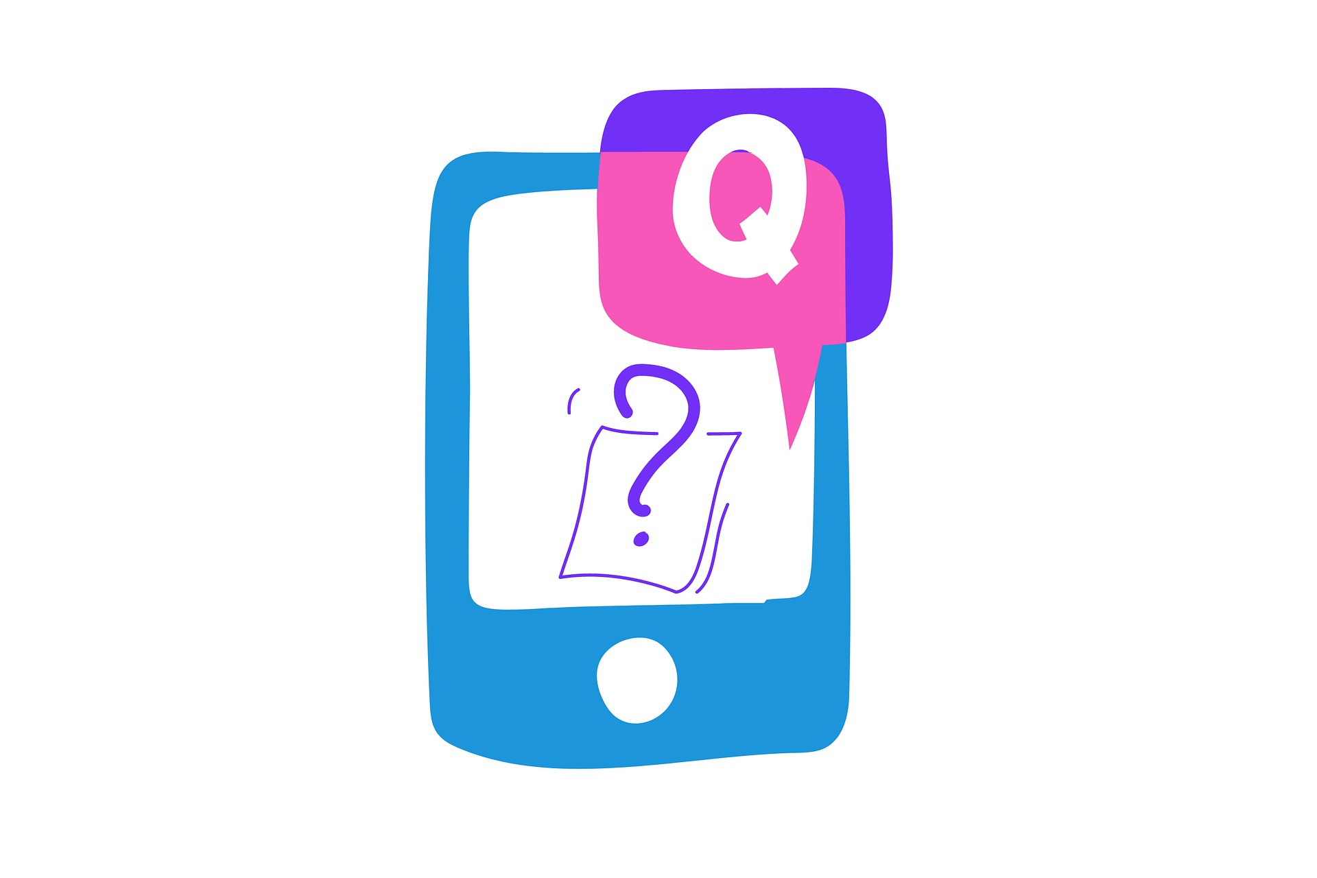 Smartphone mit Quiz auf Display