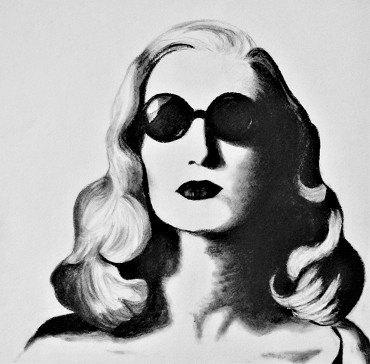 schwarz/weiß Frau mit Sonnenbrille